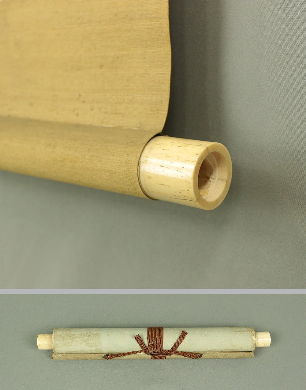 宮川長春 Miyagawa Choshun Japanese antique kakejiku kakemono hanging scroll Spring Scenery,Cherry blossoms & Three Ukiyo-e Kimono Beauty E805 - Image 10