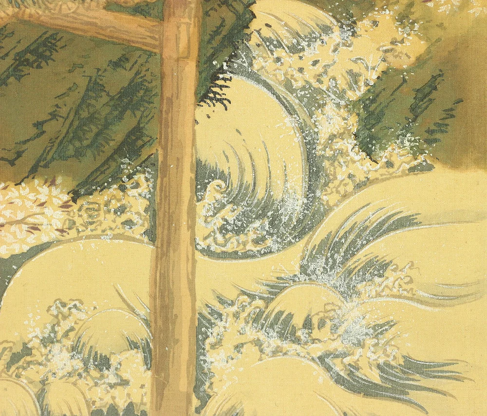 宮川長春 Miyagawa Choshun Japanese antique kakejiku kakemono hanging scroll Spring Scenery,Cherry blossoms & Three Ukiyo-e Kimono Beauty E805 - Image 8