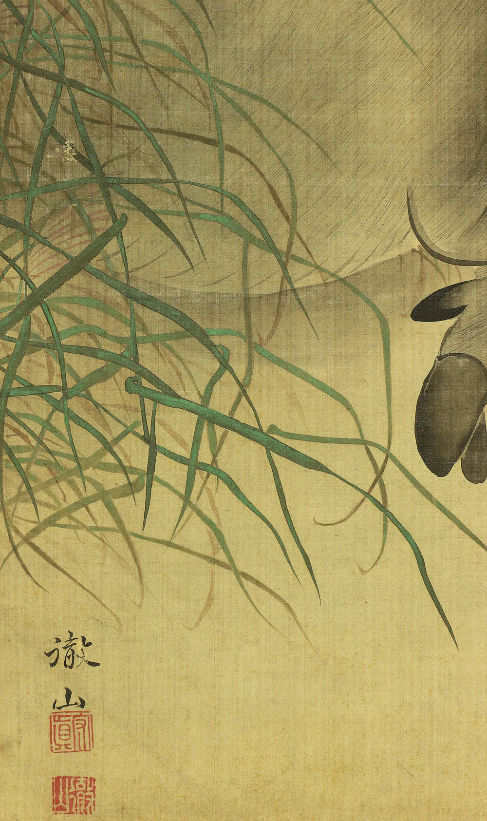 森徹山 MORI TETSUZAN 1775~1841 "Wild Bore & Waterfall" with Box  / Japanese antique art kakejiku kakemono wall hanging scroll painting - Image 9