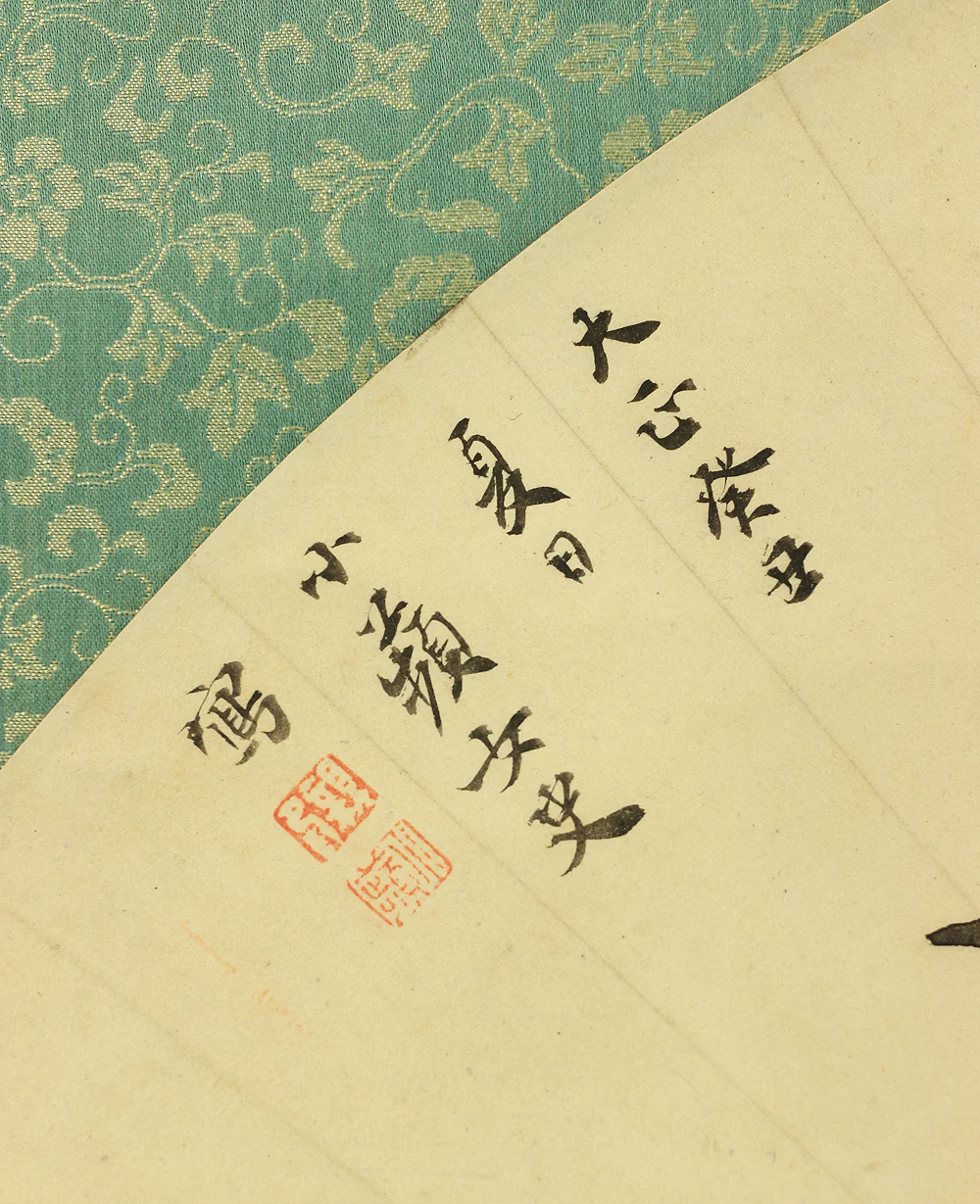 野口小蘋 NOGUCHI SHOHIN Female painter Age 1913 Fan surface - Flowers with Box W309 Japanese antique art kakejiku kakemono wall hanging scroll - Image 11