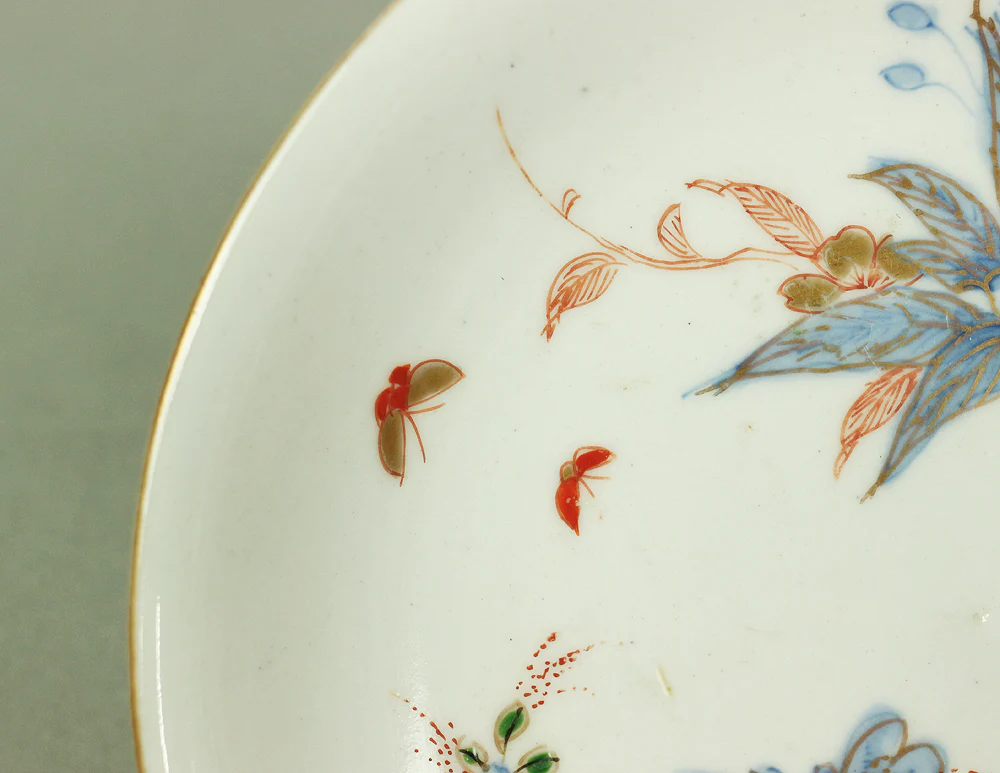 Old KO-IMARI NISHIKI Multi-colored Japanese Plates 5pcs Cherry & Birds with Box V367 / Dish Plants Butterfly Tableware Pottery - Image 10