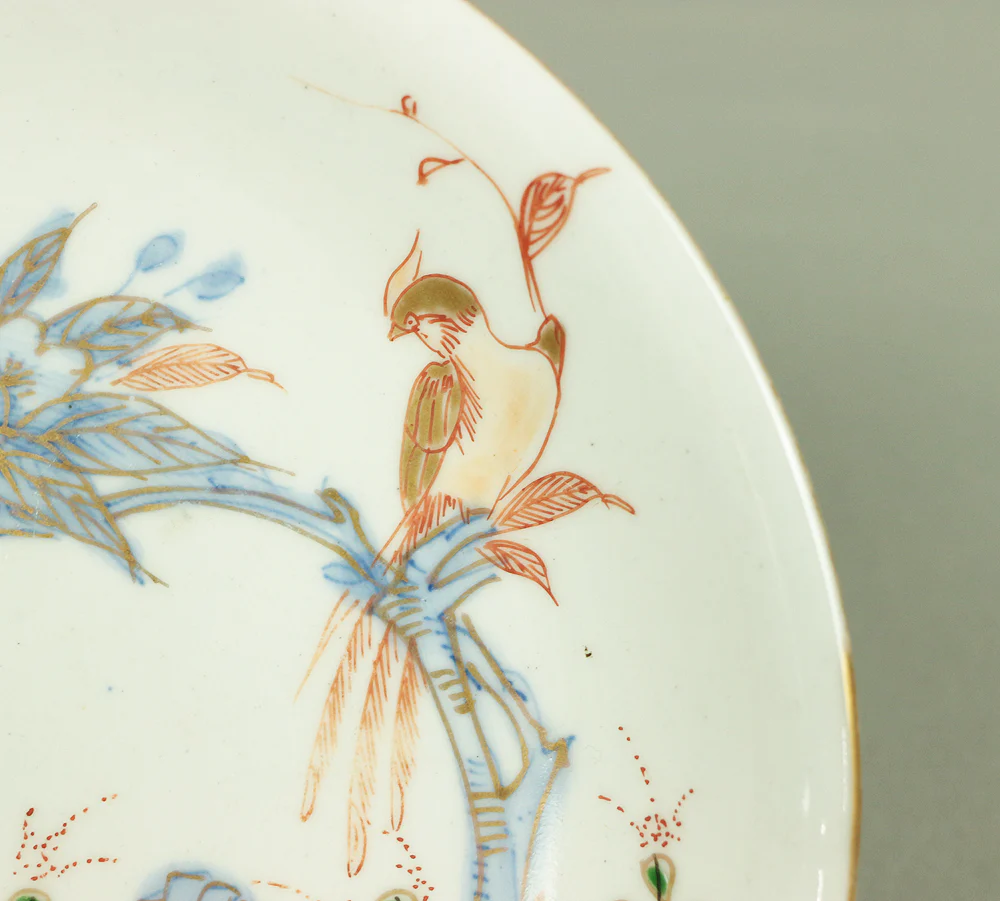 Old KO-IMARI NISHIKI Multi-colored Japanese Plates 5pcs Cherry & Birds with Box V367 / Dish Plants Butterfly Tableware Pottery - Image 11