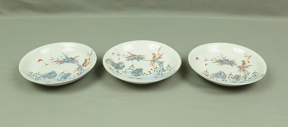 Old KO-IMARI NISHIKI Multi-colored Japanese Plates 5pcs Cherry & Birds with Box V367 / Dish Plants Butterfly Tableware Pottery - Image 14