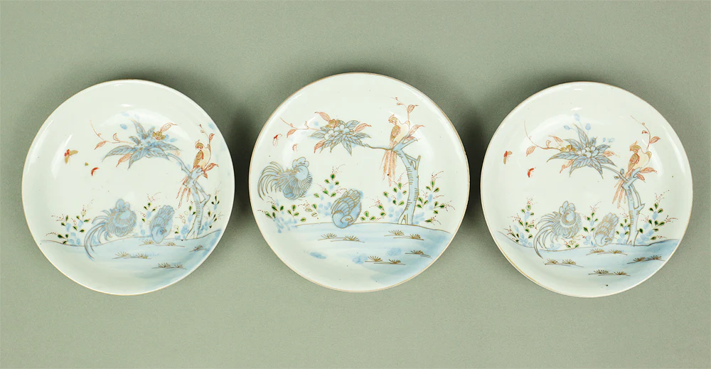 Old KO-IMARI NISHIKI Multi-colored Japanese Plates 5pcs Cherry & Birds with Box V367 / Dish Plants Butterfly Tableware Pottery - Image 19