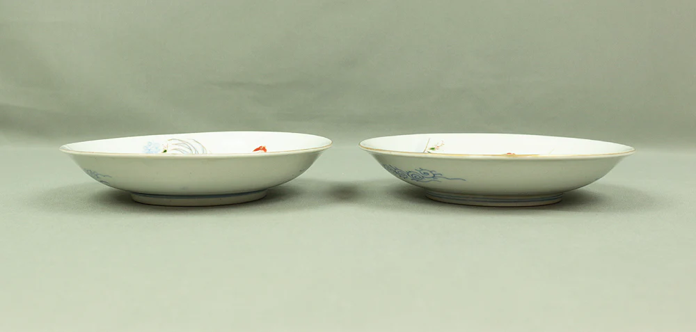 Old KO-IMARI NISHIKI Multi-colored Japanese Plates 5pcs Cherry & Birds with Box V367 / Dish Plants Butterfly Tableware Pottery - Image 5