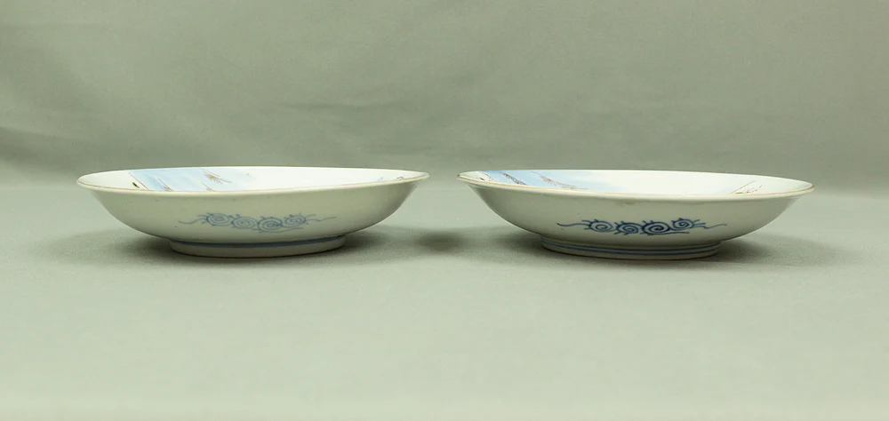 Old KO-IMARI NISHIKI Multi-colored Japanese Plates 5pcs Cherry & Birds with Box V367 / Dish Plants Butterfly Tableware Pottery - Image 6