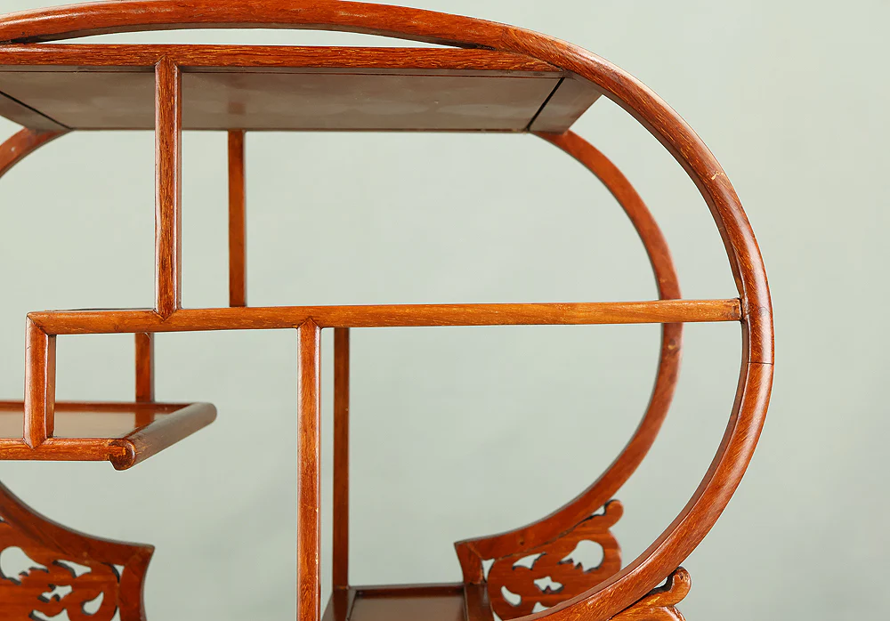 Openwork Curio Display Shelf Chigai-dana Style Bonsai and Art Stand VB105 - Image 15