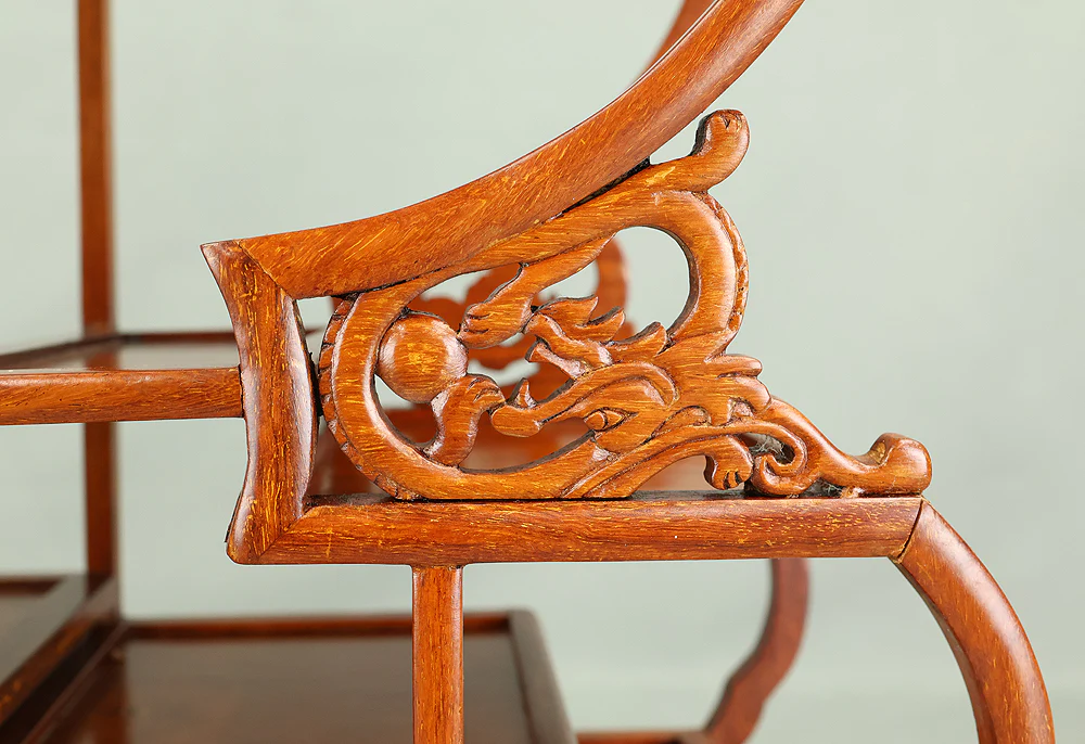 Openwork Curio Display Shelf Chigai-dana Style Bonsai and Art Stand VB105 - Image 18