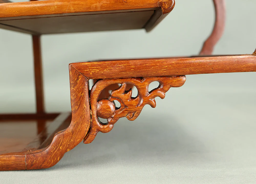 Openwork Curio Display Shelf Chigai-dana Style Bonsai and Art Stand VB105 - Image 20