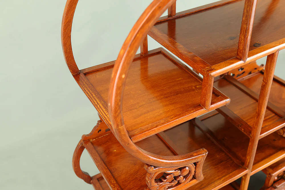 Openwork Curio Display Shelf Chigai-dana Style Bonsai and Art Stand VB105 - Image 23