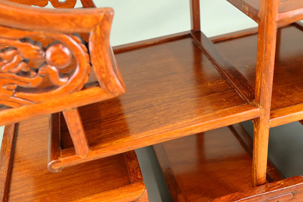 Openwork Curio Display Shelf Chigai-dana Style Bonsai and Art Stand VB105 - Image 25