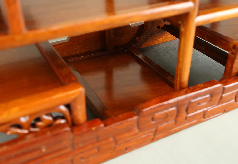 Openwork Curio Display Shelf Chigai-dana Style Bonsai and Art Stand VB105 - Image 27