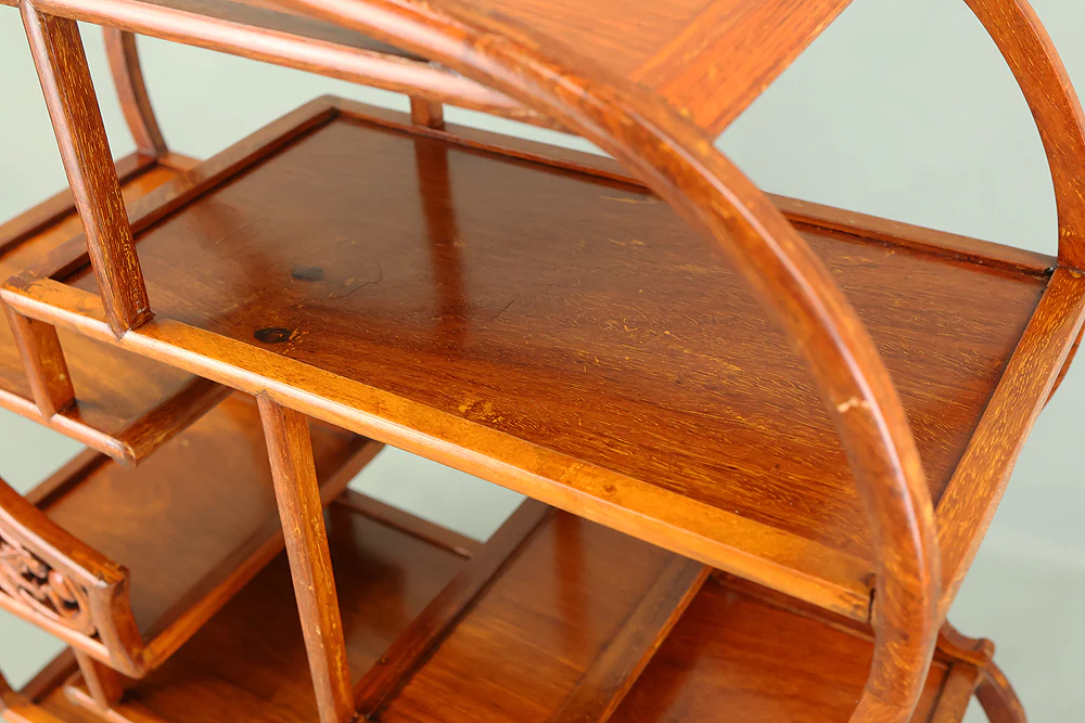 Openwork Curio Display Shelf Chigai-dana Style Bonsai and Art Stand VB105 - Image 30