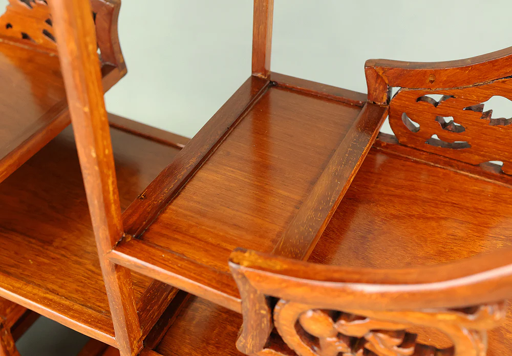 Openwork Curio Display Shelf Chigai-dana Style Bonsai and Art Stand VB105 - Image 31