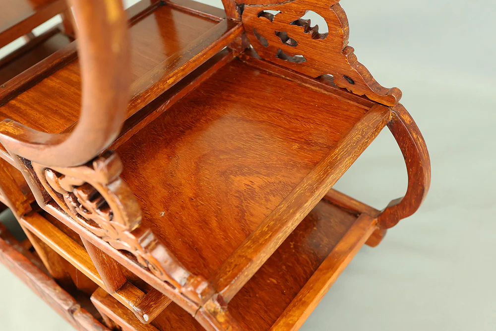 Openwork Curio Display Shelf Chigai-dana Style Bonsai and Art Stand VB105 - Image 32