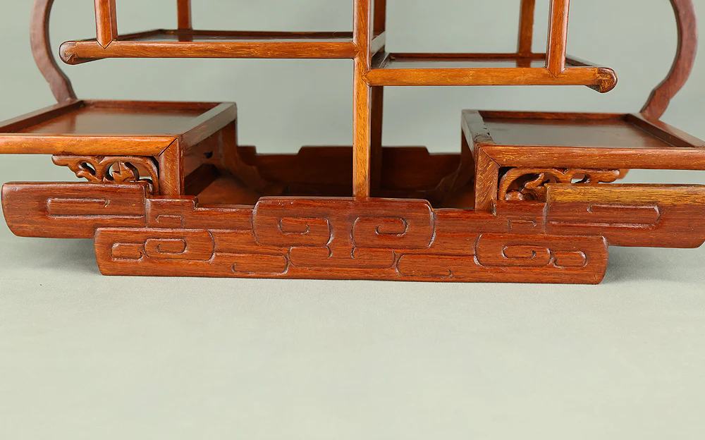 Openwork Curio Display Shelf Chigai-dana Style Bonsai and Art Stand VB105 - Image 35