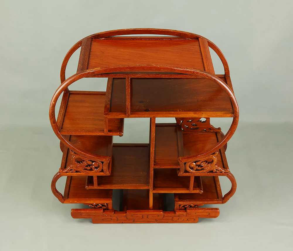 Openwork Curio Display Shelf Chigai-dana Style Bonsai and Art Stand VB105 - Image 38