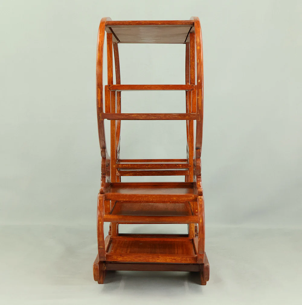 Openwork Curio Display Shelf Chigai-dana Style Bonsai and Art Stand VB105 - Image 5