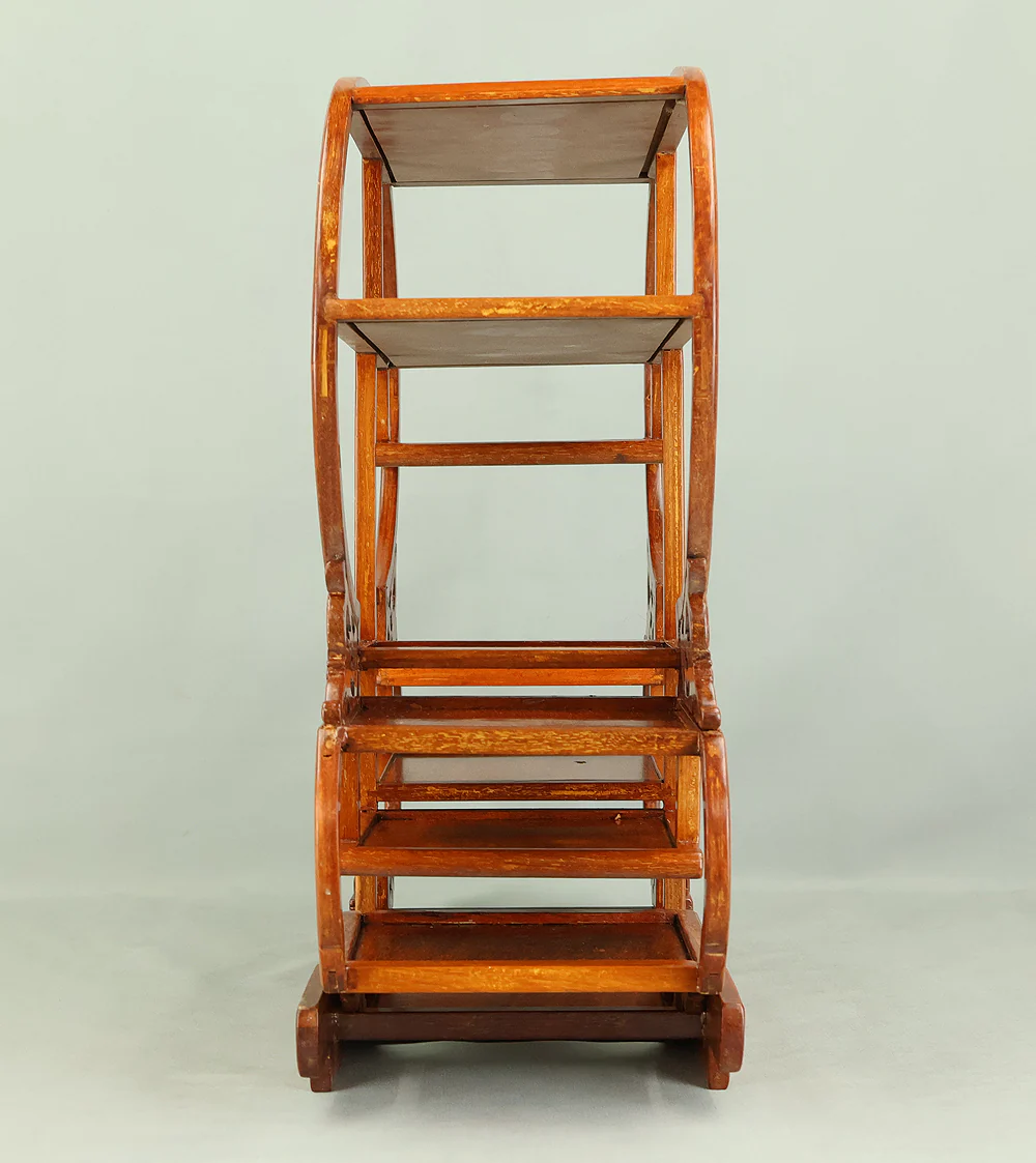 Openwork Curio Display Shelf Chigai-dana Style Bonsai and Art Stand VB105 - Image 9