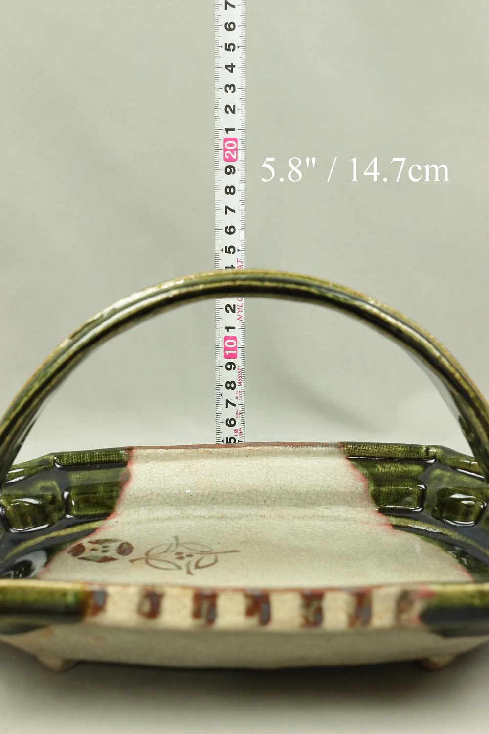 織部 ORIBE ware Handled Bowl 山口正文 YAMAGUCHI MASAFUMI Japanese Tea Ceremony Box V433 / Japan Traditional Tea room utensils Art Pottery - Image 14