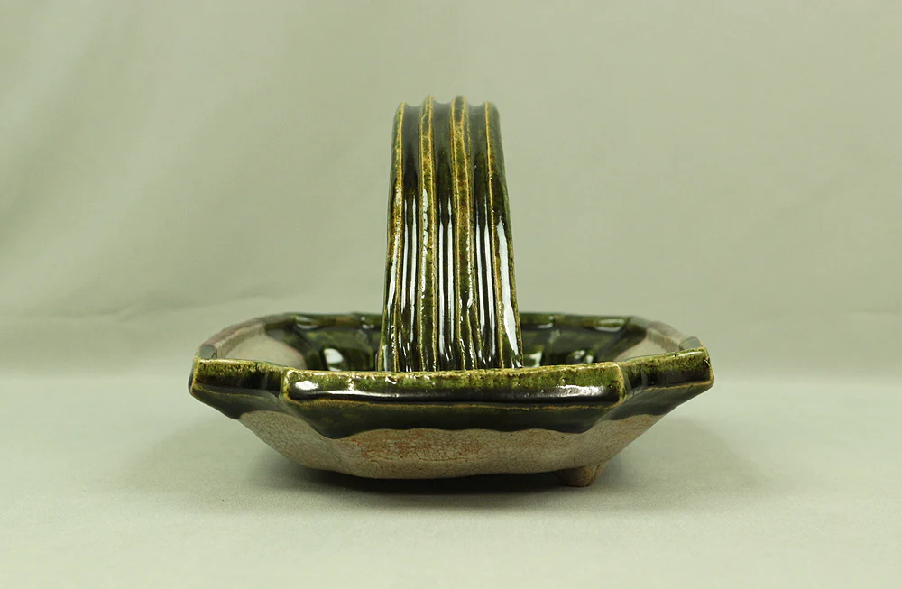 織部 ORIBE ware Handled Bowl 山口正文 YAMAGUCHI MASAFUMI Japanese Tea Ceremony Box V433 / Japan Traditional Tea room utensils Art Pottery - Image 6