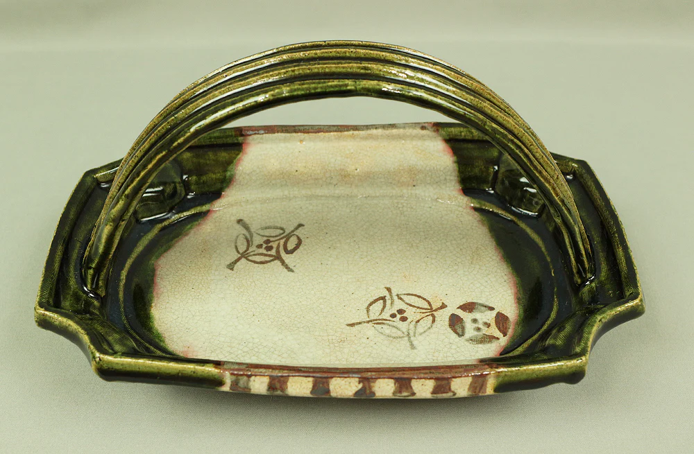 織部 ORIBE ware Handled Bowl 山口正文 YAMAGUCHI MASAFUMI Japanese Tea Ceremony Box V433 / Japan Traditional Tea room utensils Art Pottery - Image 8