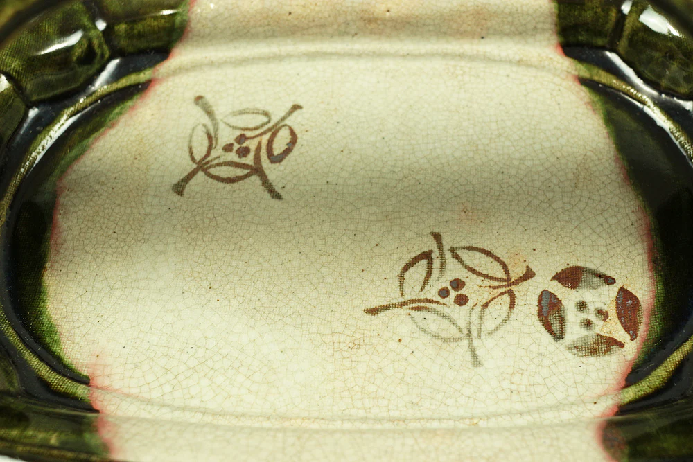 織部 ORIBE ware Handled Bowl 山口正文 YAMAGUCHI MASAFUMI Japanese Tea Ceremony Box V433 / Japan Traditional Tea room utensils Art Pottery - Image 9