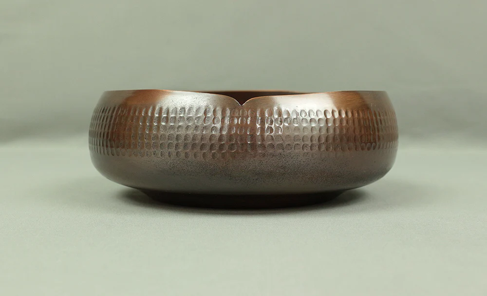 Pure Copper KASHI Confectionery Bowl 錦松堂 KINSHODO Japanese Tea Ceremony with Original box V353 / Japan Art Copper Pine tree Bamboo grass Ume - Image 3