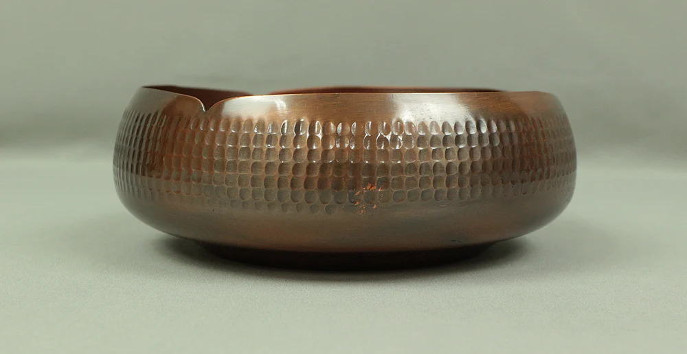 Pure Copper KASHI Confectionery Bowl 錦松堂 KINSHODO Japanese Tea Ceremony with Original box V353 / Japan Art Copper Pine tree Bamboo grass Ume - Image 6