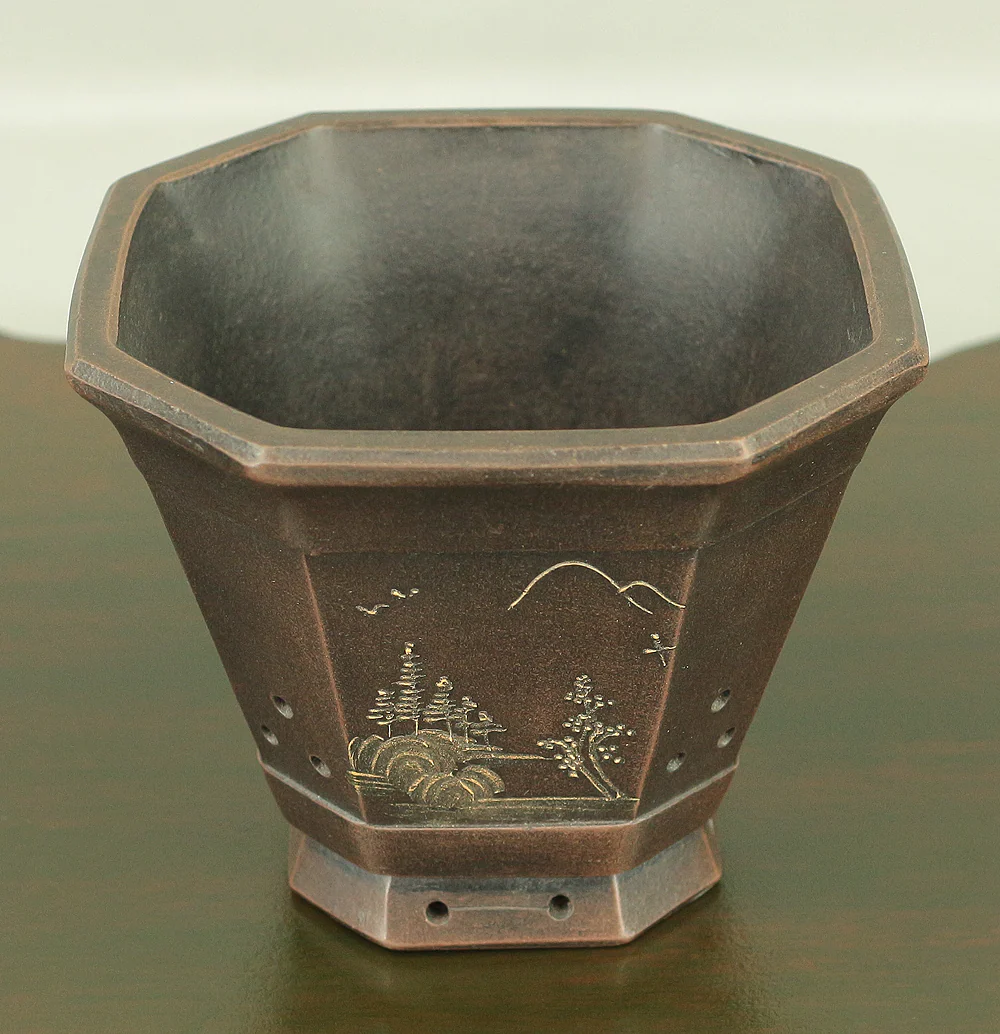 Purple Clay Sansui Landscape Design Rectangle Chinese Bonsai pot VA563 - Image 16