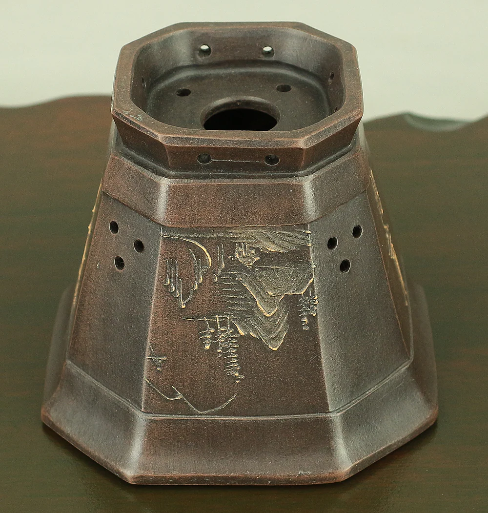 Purple Clay Sansui Landscape Design Rectangle Chinese Bonsai pot VA563 - Image 19