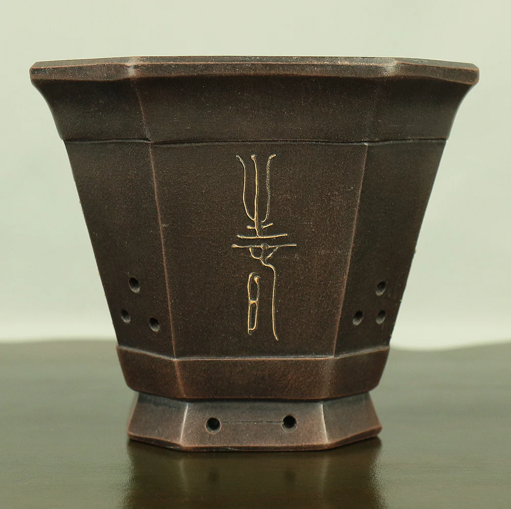 Purple Clay Sansui Landscape Design Rectangle Chinese Bonsai pot VA563 - Image 8