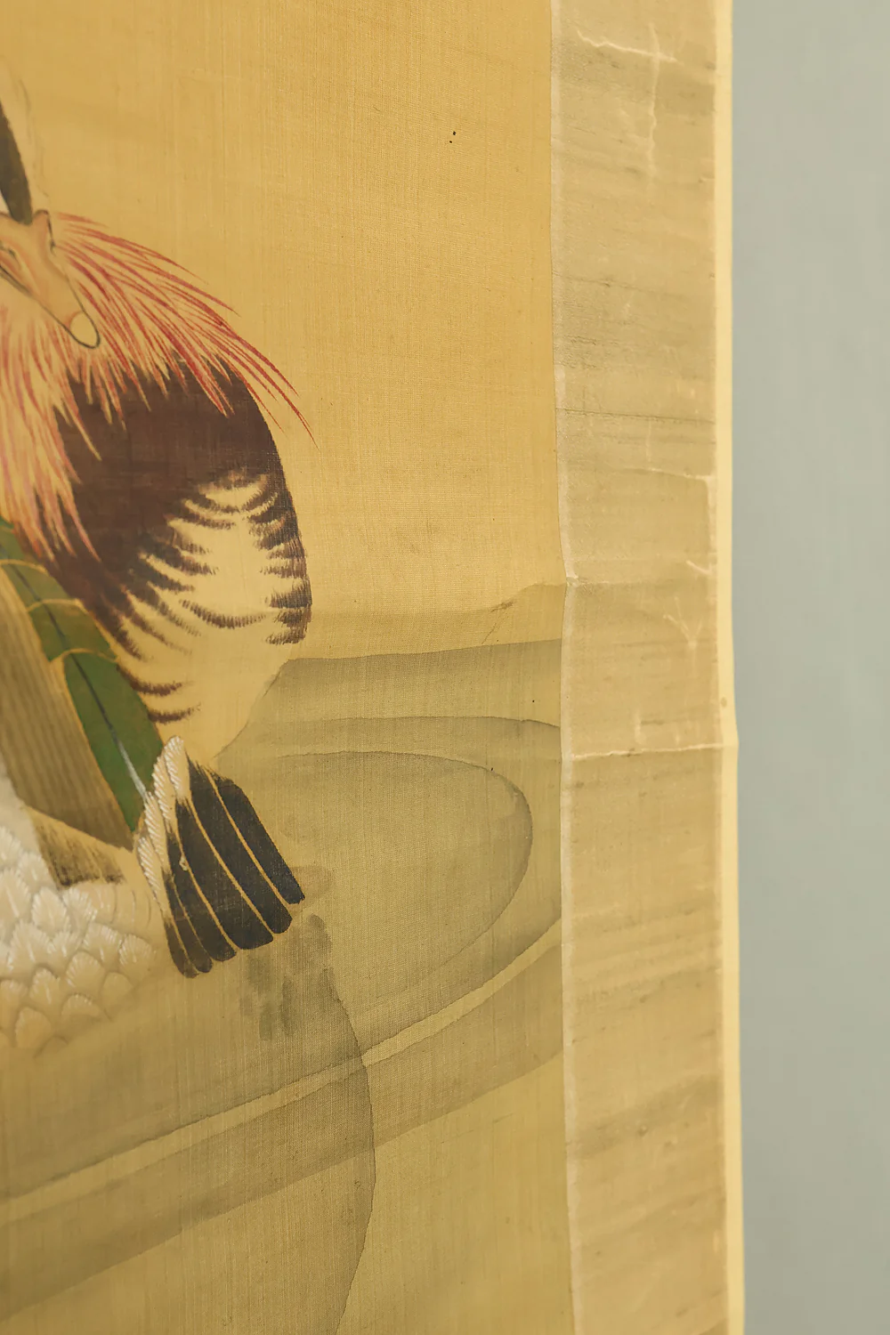 Pussy Willow, Mandarin Duck Diving into Water / Japanese art kakejiku kakemono wall hanging scroll with Box RE353 - Image 11