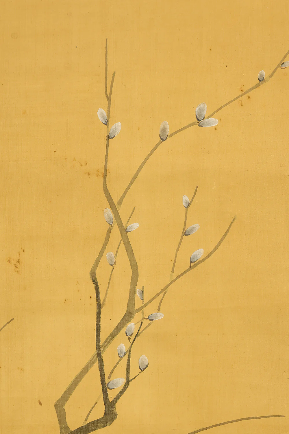 Pussy Willow, Mandarin Duck Diving into Water / Japanese art kakejiku kakemono wall hanging scroll with Box RE353 - Image 5