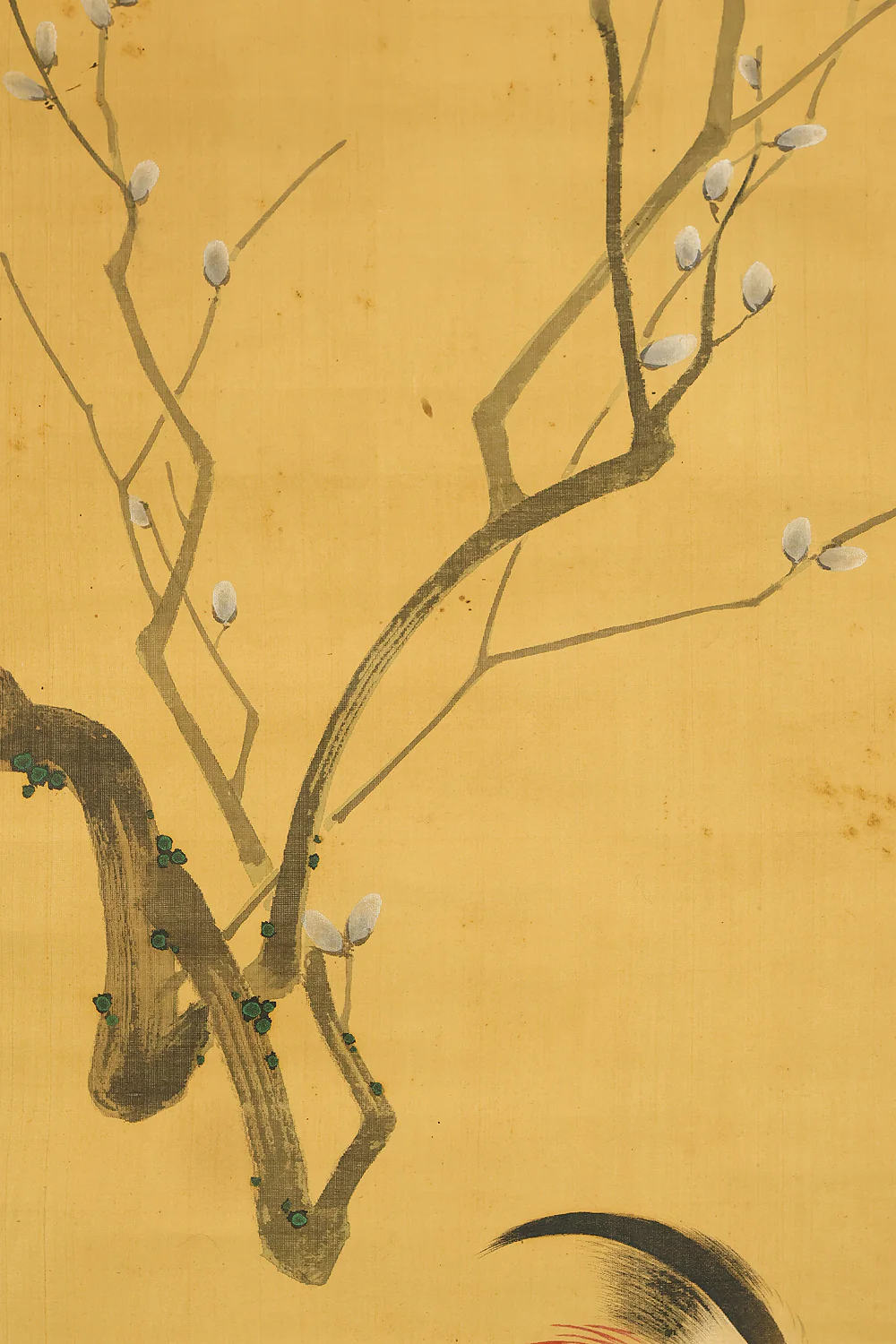 Pussy Willow, Mandarin Duck Diving into Water / Japanese art kakejiku kakemono wall hanging scroll with Box RE353 - Image 6