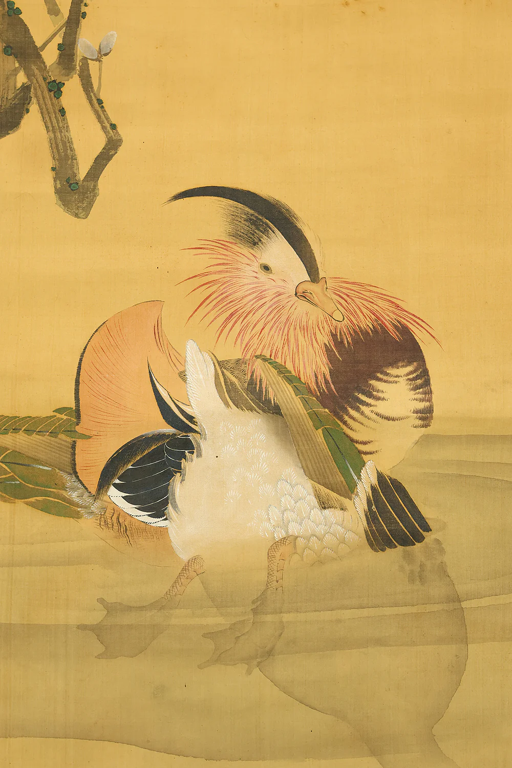 Pussy Willow, Mandarin Duck Diving into Water / Japanese art kakejiku kakemono wall hanging scroll with Box RE353 - Image 7