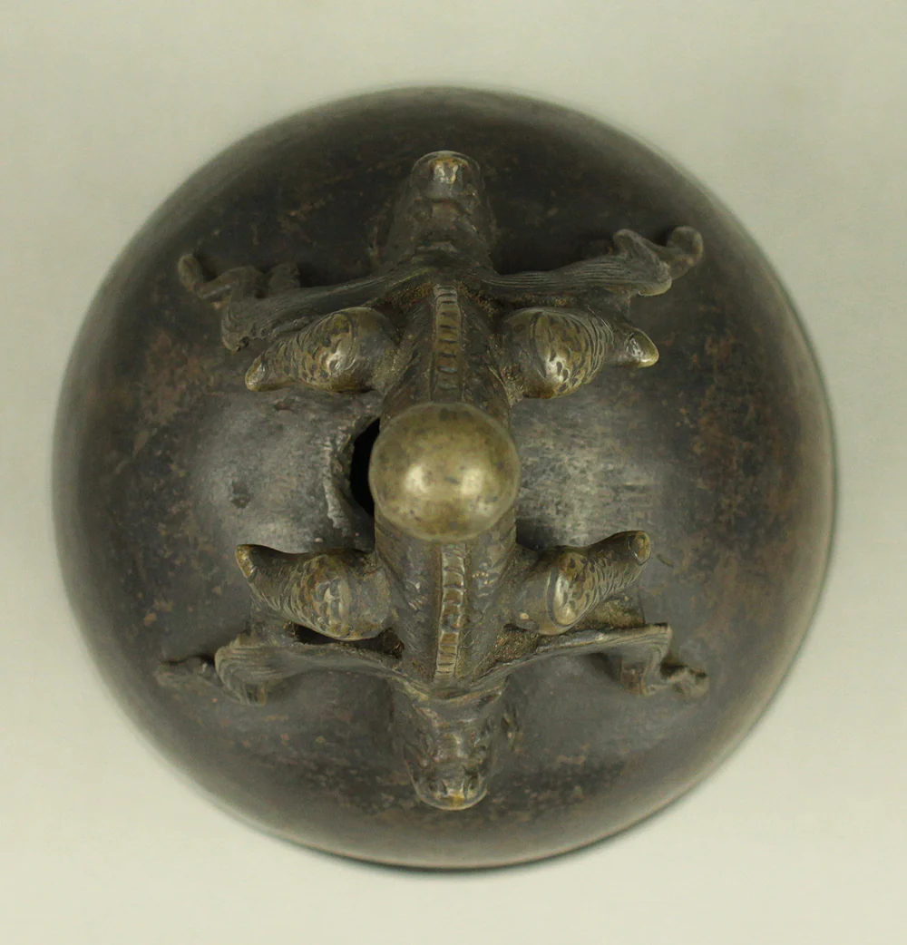 Qing Dynasty Bronze Beast Decorated Temple Bell Hanging Bell Bonsho 20cm 2.5kg with Bell Hammer and Box VA714 - Image 25