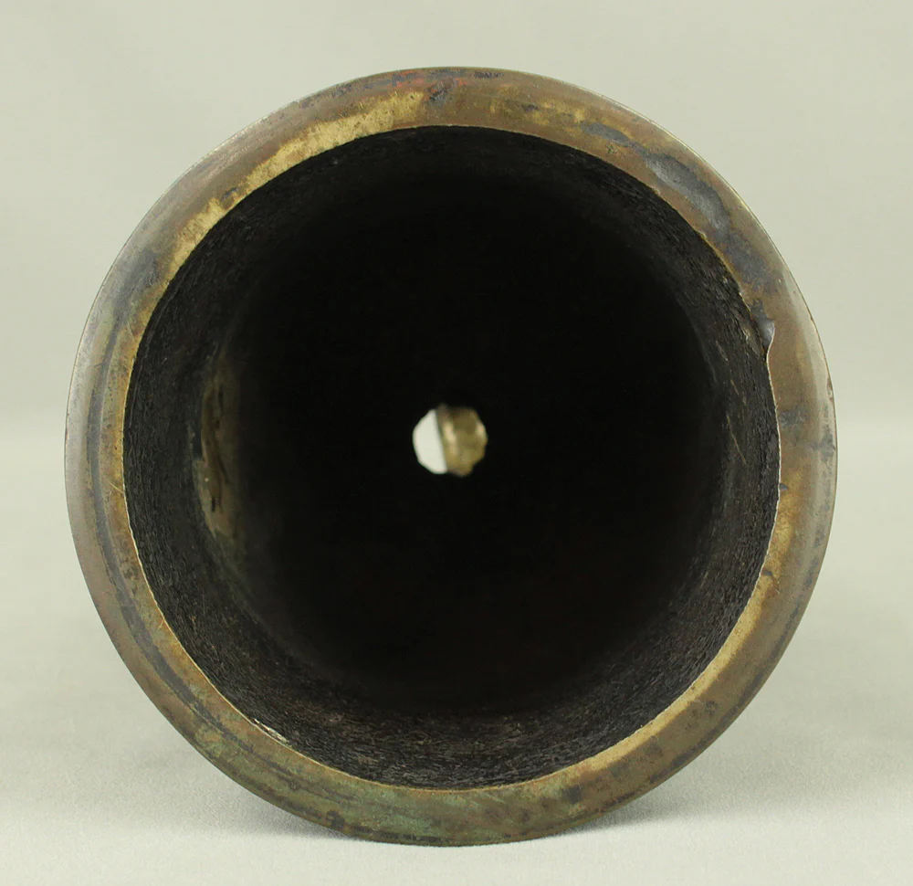 Qing Dynasty Bronze Beast Decorated Temple Bell Hanging Bell Bonsho 20cm 2.5kg with Bell Hammer and Box VA714 - Image 27