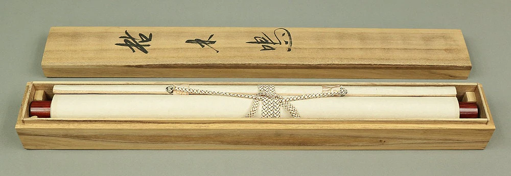 Reproduction Print 宮本武蔵 MIYAMOTO MUSASHI Shrike on the bare tree with Original Box W621 / Japanese art kakejiku kakemono wall hanging scroll - Image 9