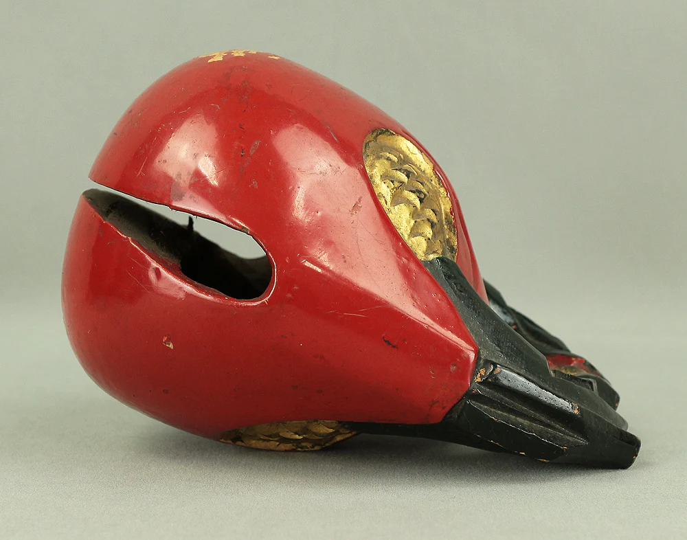 Reversible Mokugyo (Wooden Fish) Fish-shaped wooden temple drum wooden gong with stick & cushion Japanese Buddhist altar fittings - Image 12