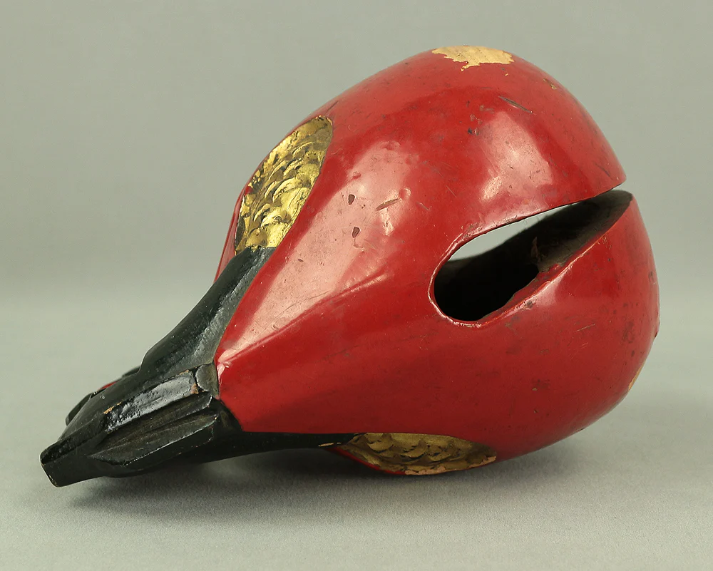 Reversible Mokugyo (Wooden Fish) Fish-shaped wooden temple drum wooden gong with stick & cushion Japanese Buddhist altar fittings - Image 14