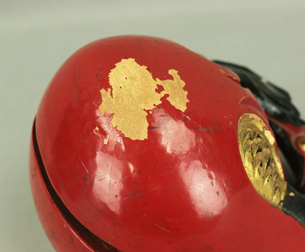 Reversible Mokugyo (Wooden Fish) Fish-shaped wooden temple drum wooden gong with stick & cushion Japanese Buddhist altar fittings - Image 16