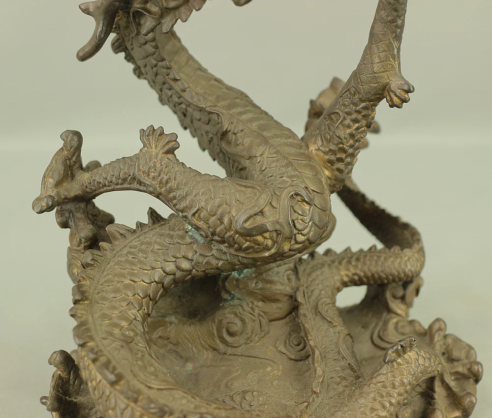 Rising Dragon Holding Cintamani (Nyoi Hoju) Okimono Figurine VA429 - Image 15