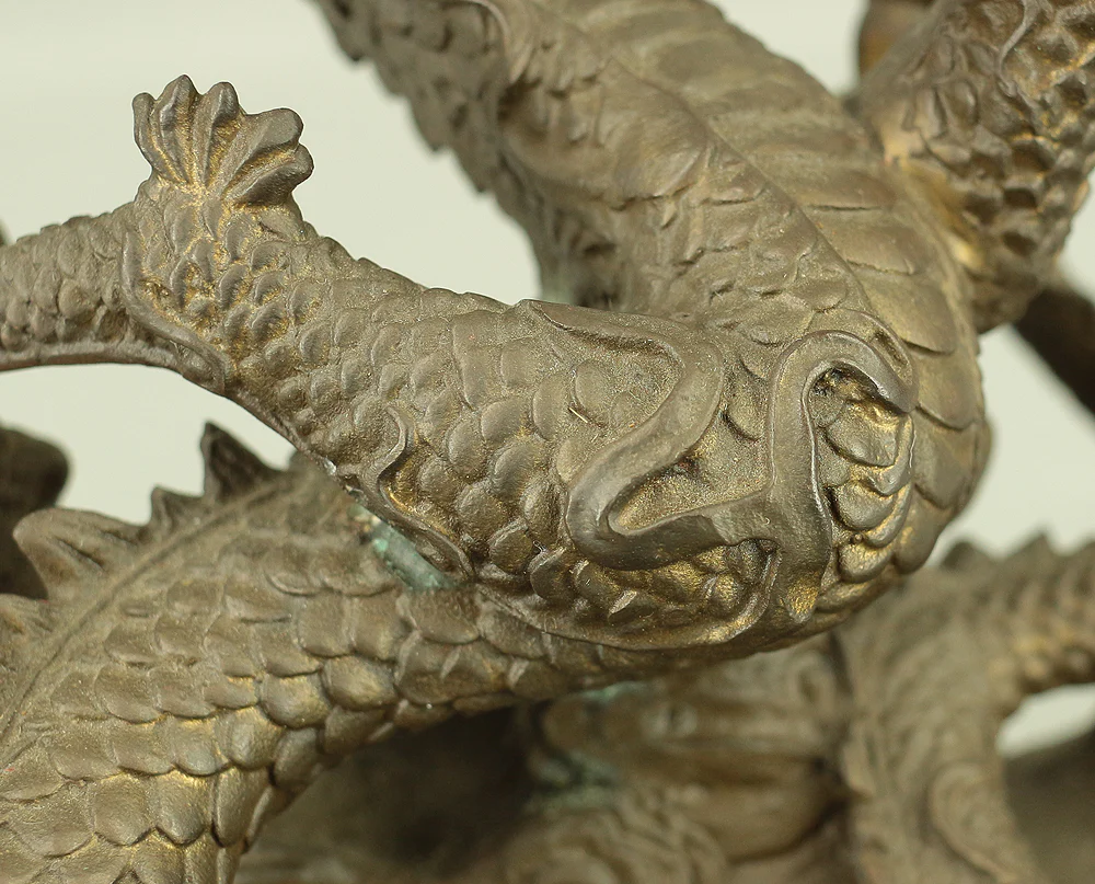 Rising Dragon Holding Cintamani (Nyoi Hoju) Okimono Figurine VA429 - Image 18