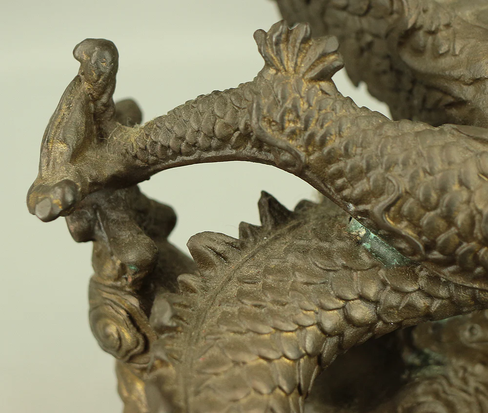 Rising Dragon Holding Cintamani (Nyoi Hoju) Okimono Figurine VA429 - Image 19