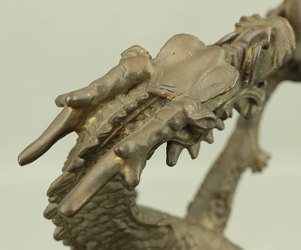 Rising Dragon Holding Cintamani (Nyoi Hoju) Okimono Figurine VA429 - Image 26