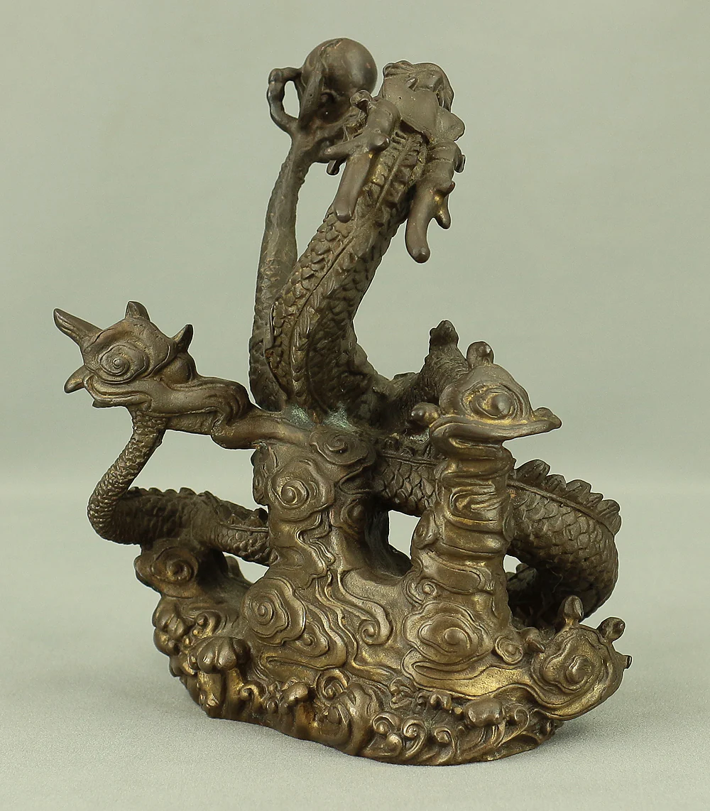 Rising Dragon Holding Cintamani (Nyoi Hoju) Okimono Figurine VA429 - Image 5