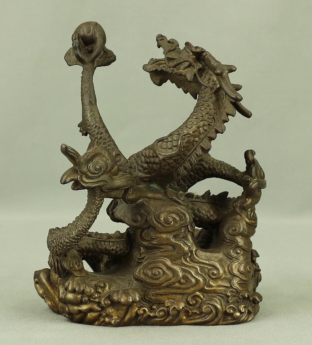 Rising Dragon Holding Cintamani (Nyoi Hoju) Okimono Figurine VA429 - Image 6