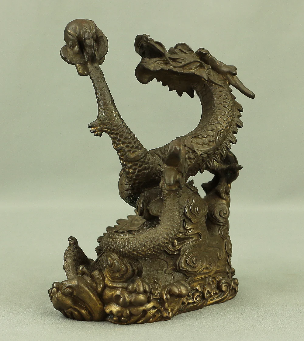 Rising Dragon Holding Cintamani (Nyoi Hoju) Okimono Figurine VA429 - Image 7