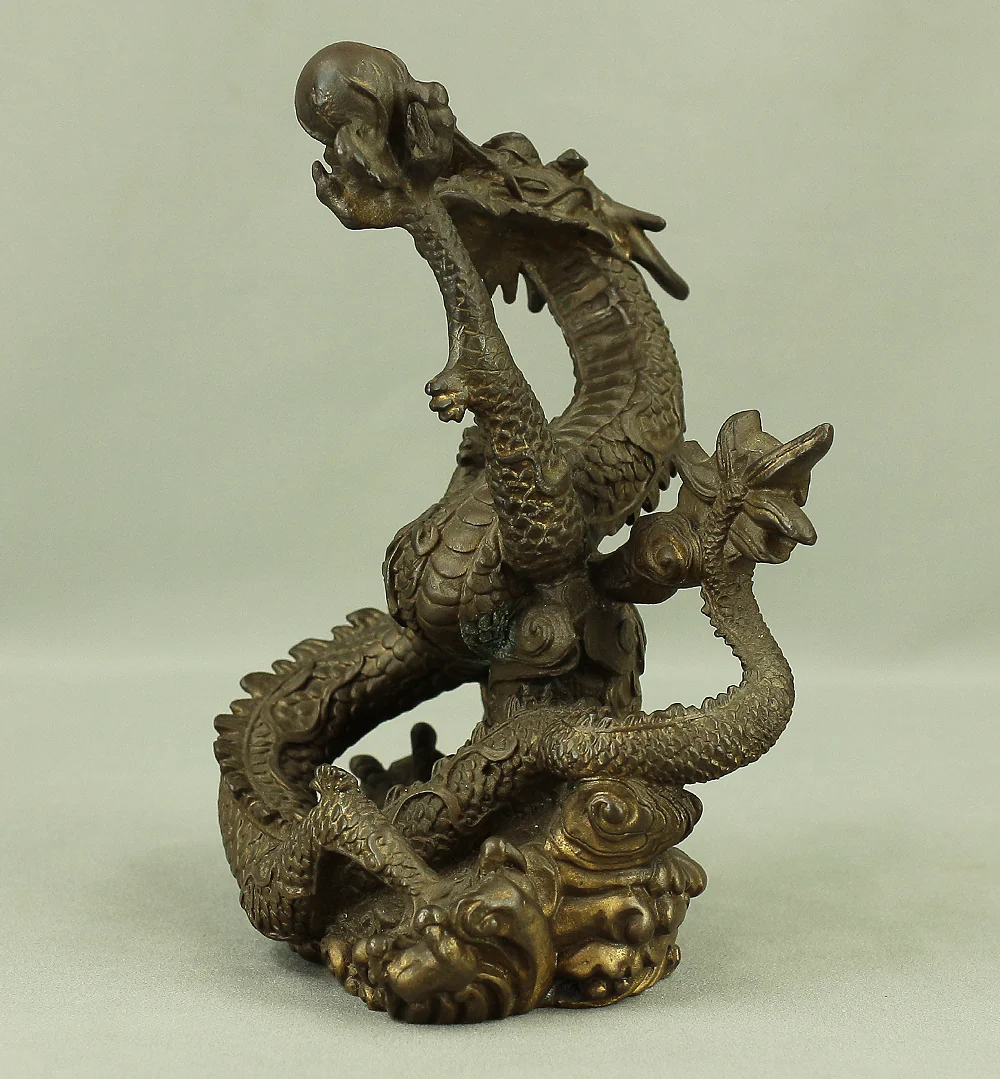 Rising Dragon Holding Cintamani (Nyoi Hoju) Okimono Figurine VA429 - Image 8